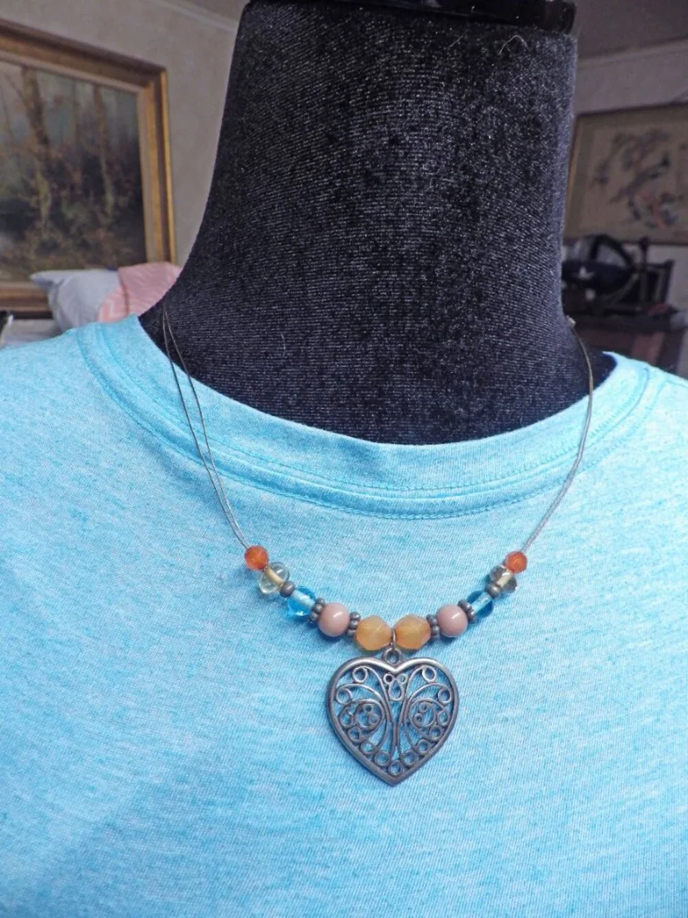 Heart Lot of Necklaces 5 pieces 720G2